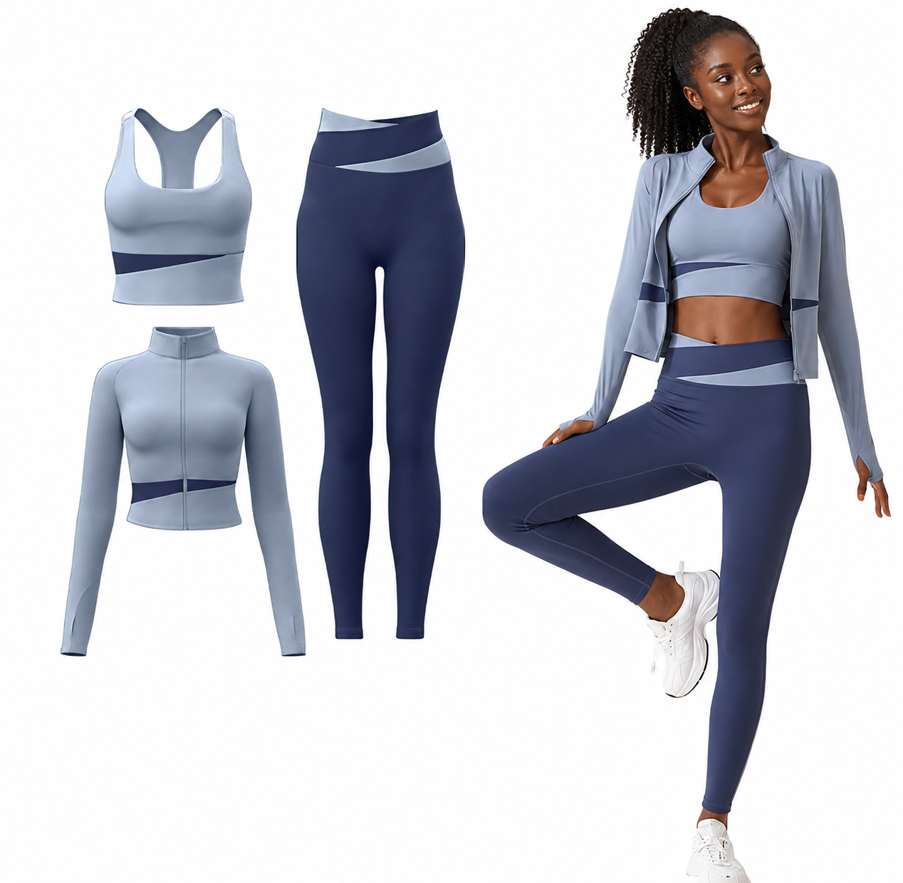 Tracksuits for ladies -sports bra-fitness jacket 3 piece set