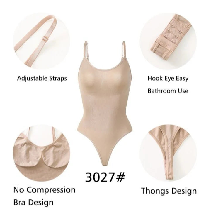 Shapewear Bodysuit Women Tummy Control Body Shaper Seamless Sculpting Thong